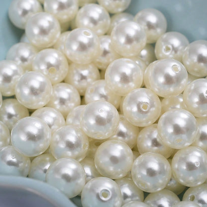White Imitation Pearl Acrylic Beads
