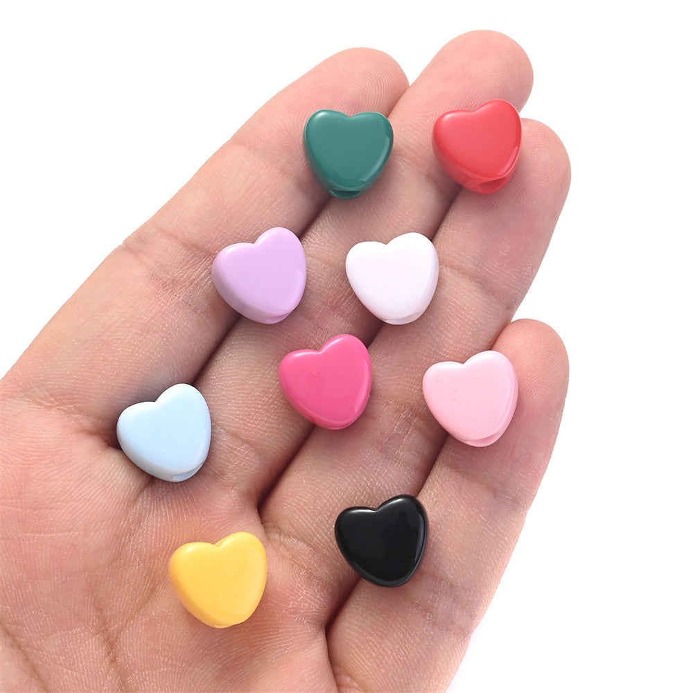 Heart-Shaped Acrylic Beads