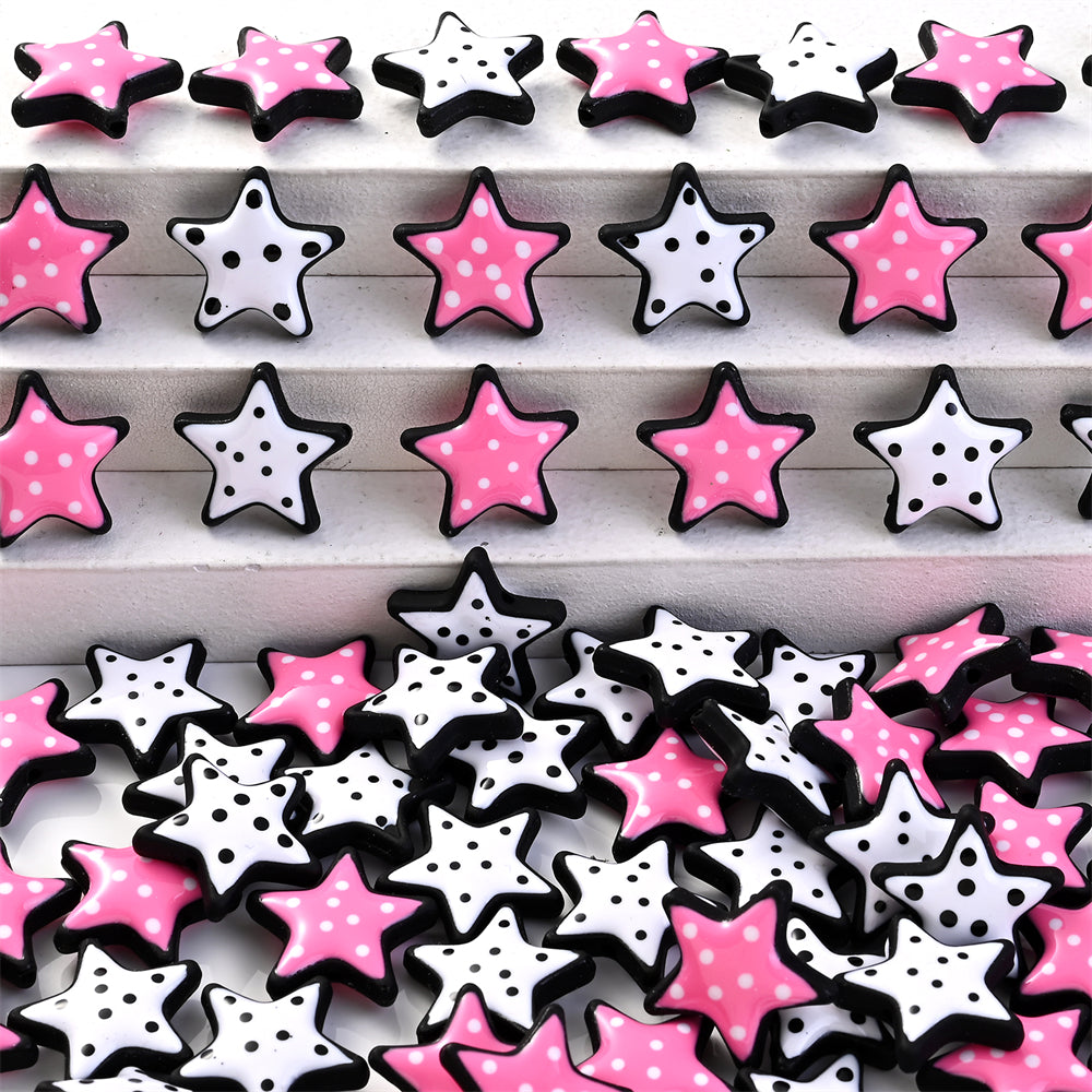 5pcs 19mm Star-Shaped Acrylic Beads