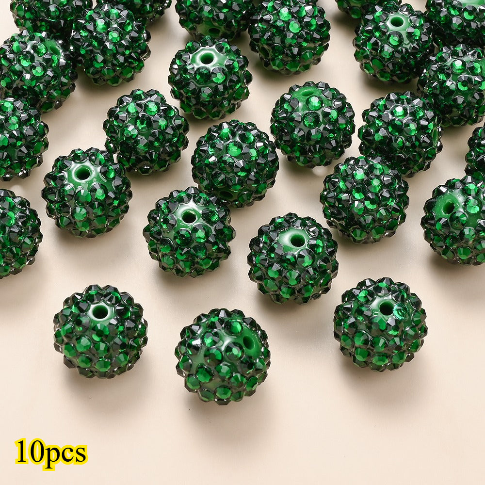 10pcs/set 16mm Random Resin Bayberry Ball Rhinestone Beads