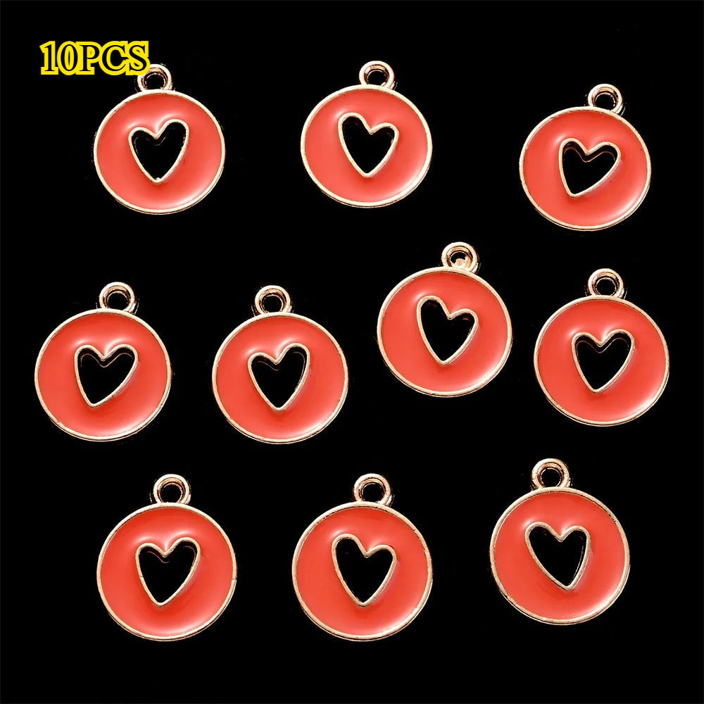 Valentine's Day Round Openwork Heart Alloy Charms