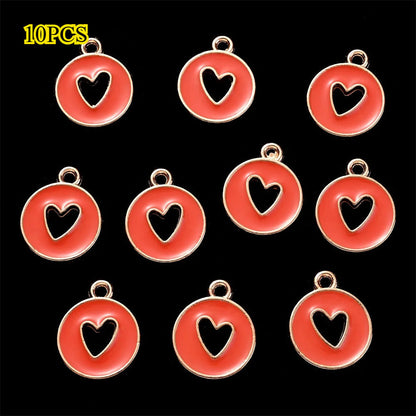 Valentine's Day Round Openwork Heart Alloy Charms