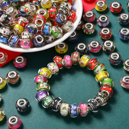 Christmas Lampwork Style Beads