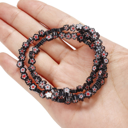 80–106PCS 4mm Colorful Stained Glass Plum Blossom Bead Set