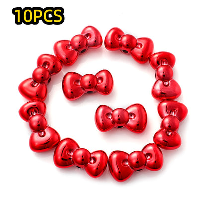 10pcs 15x26mm Christmas Bow Acrylic Beads