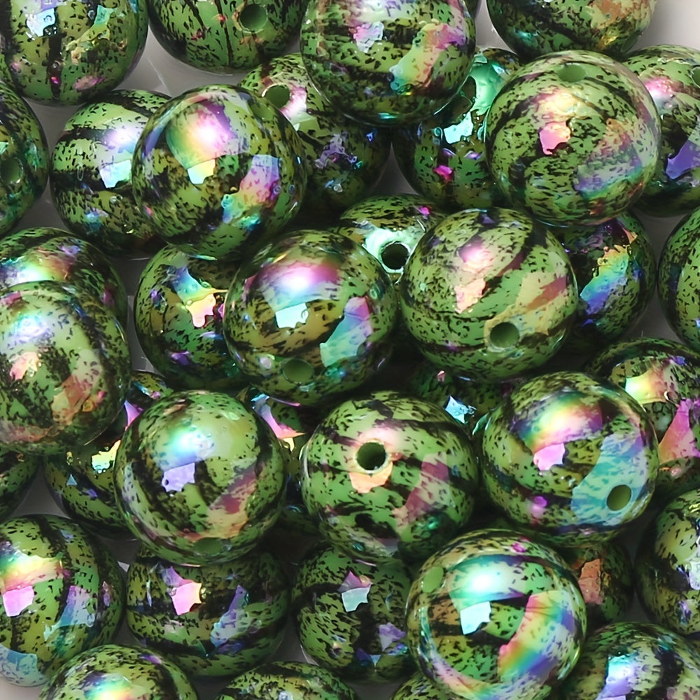 AB Green Watermelon Acrylic Spacer Beads