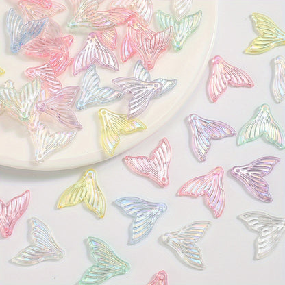 50pcs 20mm Mermaid Tail Acrylic Spacer Beads