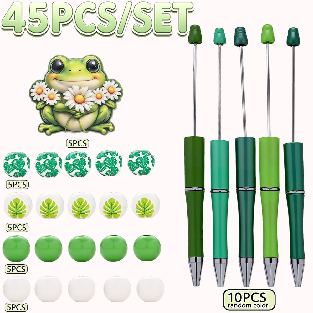 45-Piece Frog-Themed DIY Bead Set