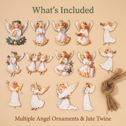 Wooden Christmas Angel Hanging Decorations