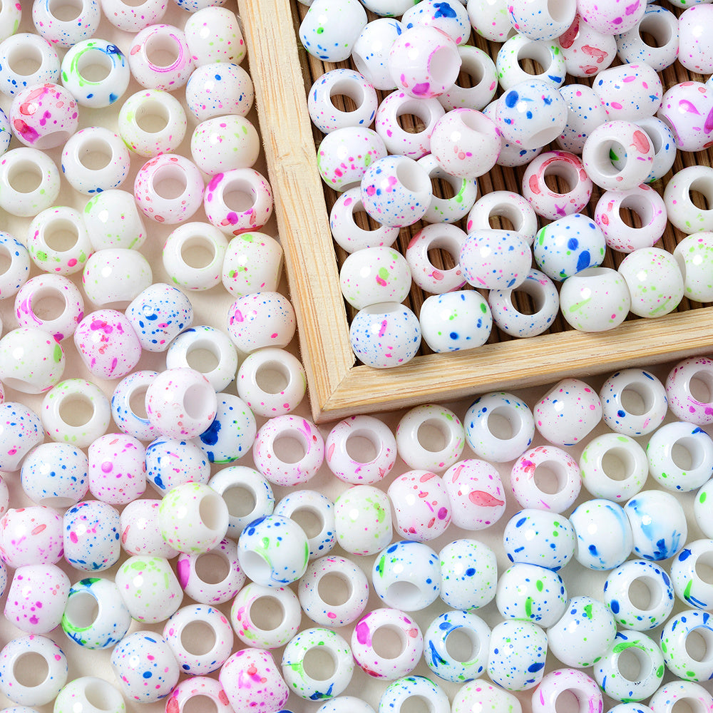 Speckled Acrylic Large Hole Beads