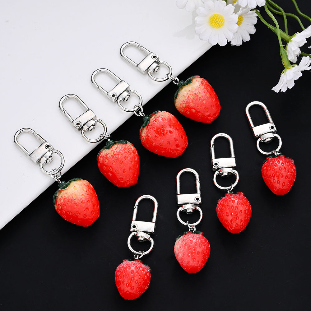 3D Strawberry Resin Pendant Charms