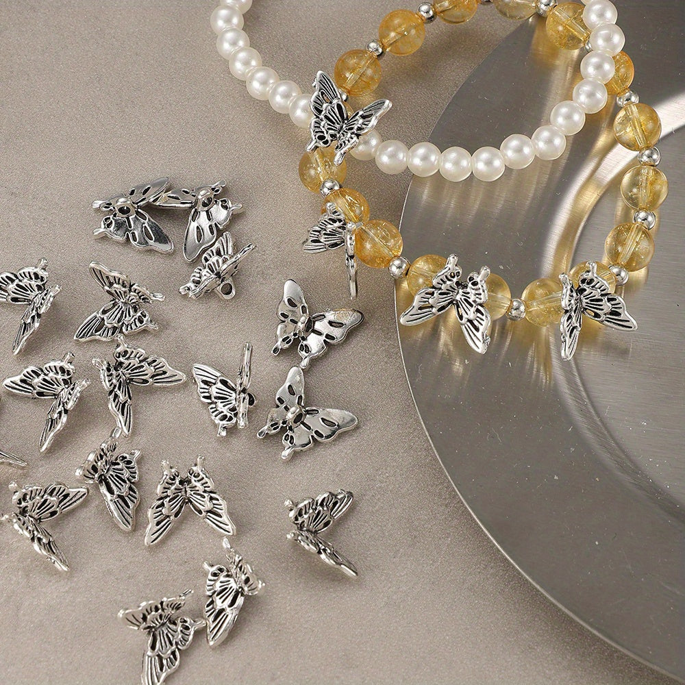 20pcs 14x15mm Alloy Butterfly Spacer Beads
