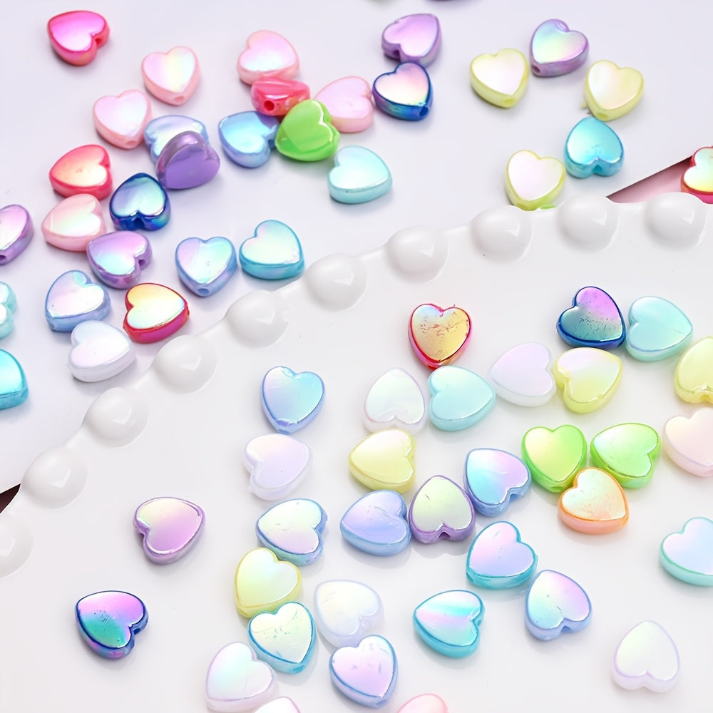 100-Piece 9 mm Love Acrylic Spacer Beads