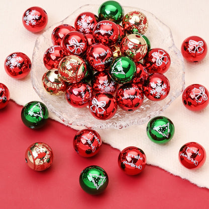 Patterned Round Acrylic Beads