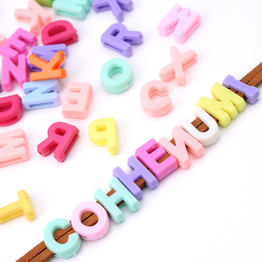 200pcs 8-12mm Hollow Letter Acrylic Beads