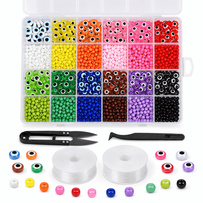 1 Box 24-Grid Evil Eye DIY Jewelry Making Bead Kit