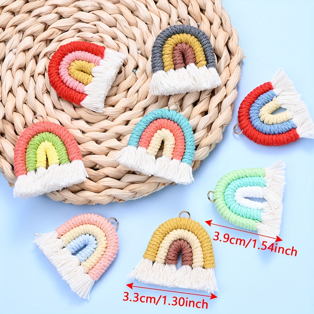 2PCS 33×39mm Rainbow Tassel Pendant Set