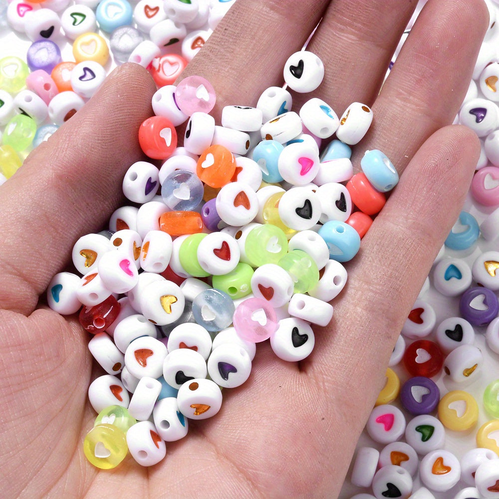 4x7 mm Acrylic Heart Beads