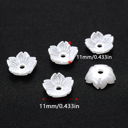 100PCS White Flower-Shaped Acrylic Bead Set