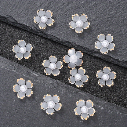 30pcs/set Transparent White Acrylic Cherry Blossom Flower Beads