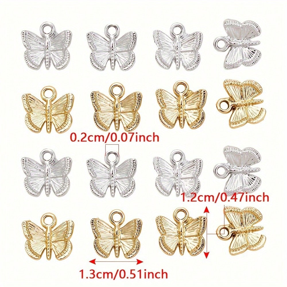 12x13 mm Alloy Butterfly Charms