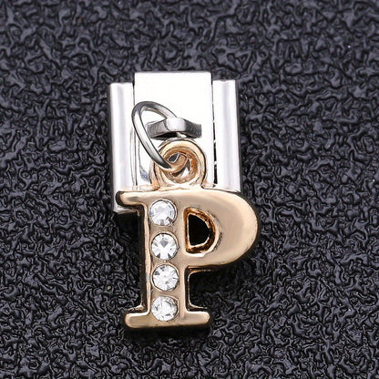 1PC Rhinestone A-Z Letter Modular Bracelet Charm Set
