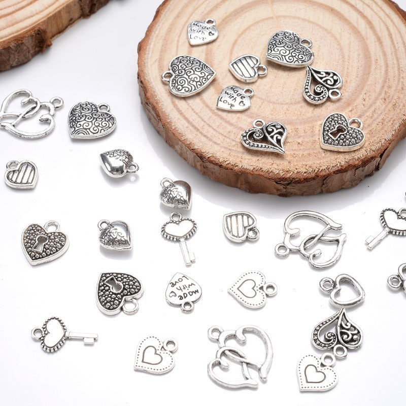 Retro Heart Alloy Pendants