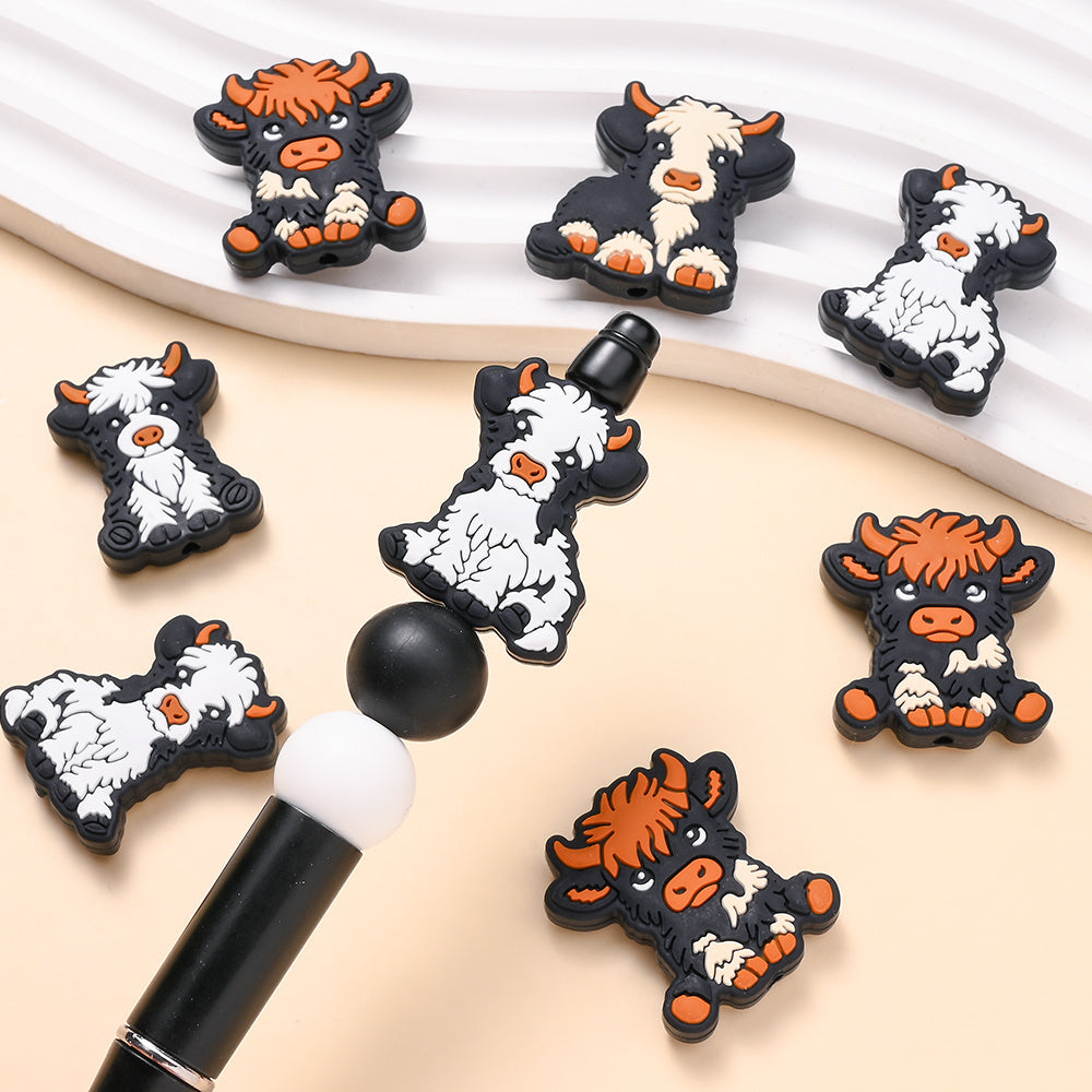 4PCS Farm Animal Silicone Bead Set