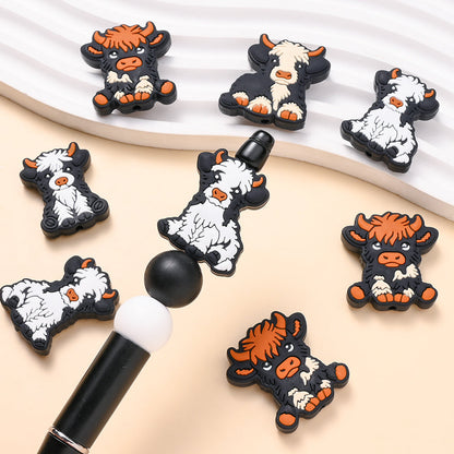 4PCS Farm Animal Silicone Bead Set