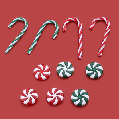 10PCS Christmas Acrylic Candy Cane Hanging Ornament Set