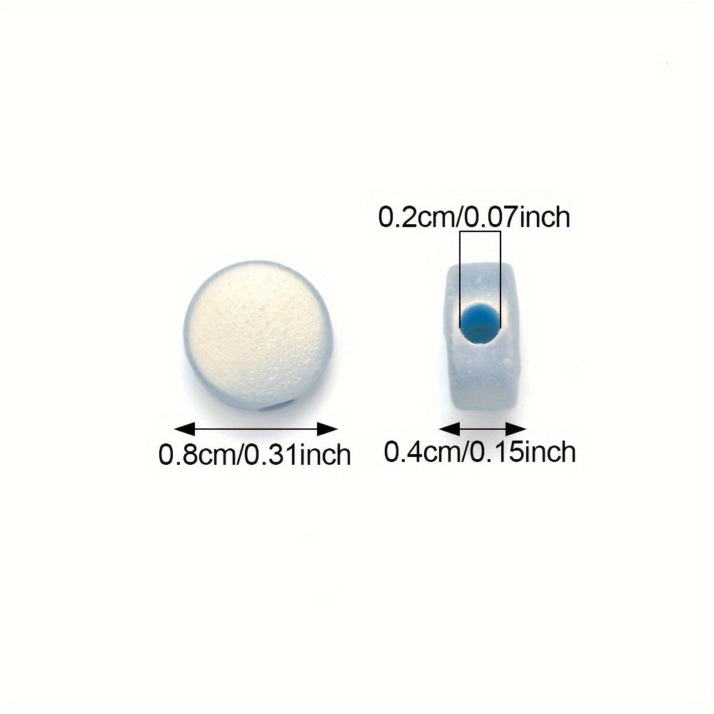 100PCS 8mm Macaron Flat Round Acrylic Bead Set