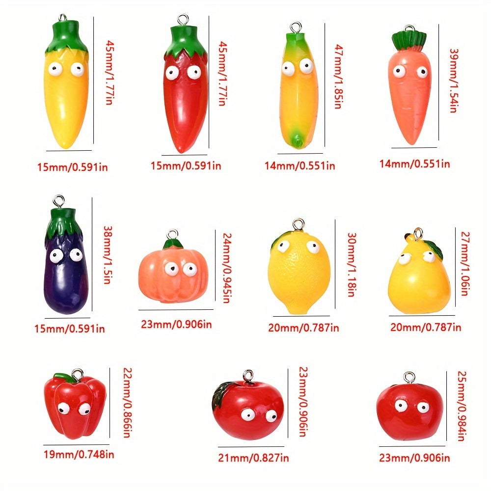 3D Vegetable Resin Charms