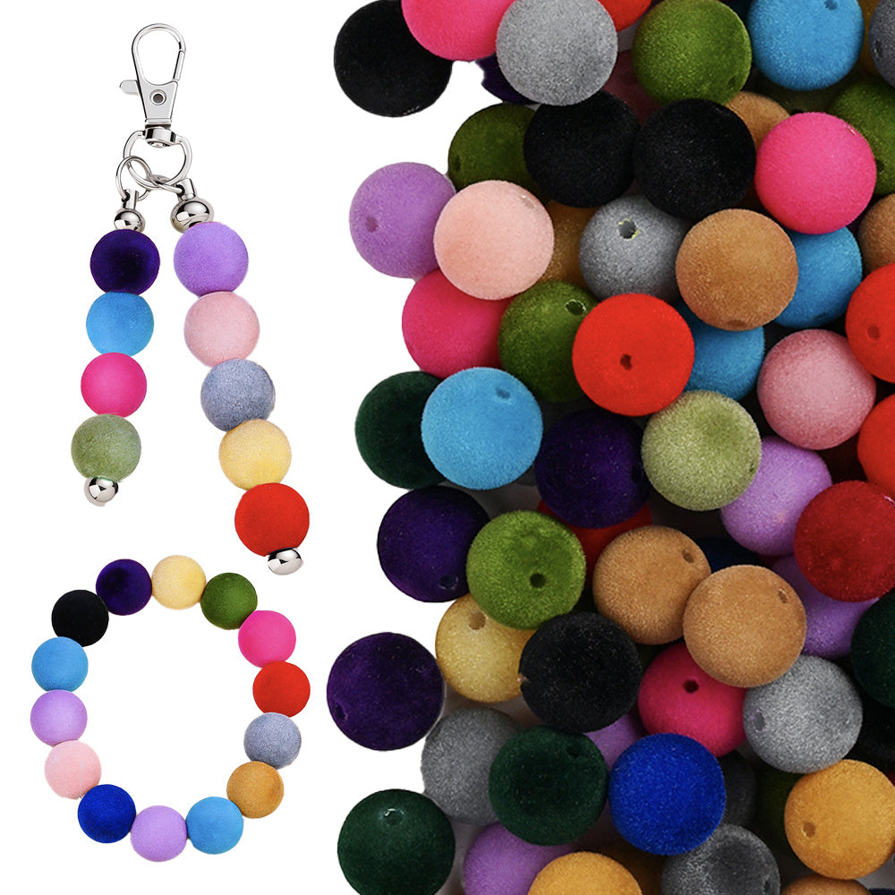 150pcs 16mm Winter Series Acrylic Flocking Beads