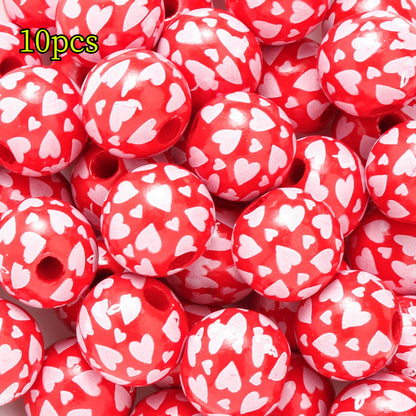 Valentine’s Day Printed Wooden Beads