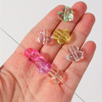 30pcs 14x15mm Transparent Little Duck Acrylic Beads