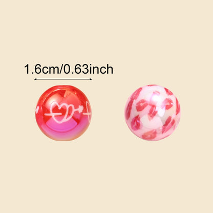 Valentine’s Day Heart and Lips Beads
