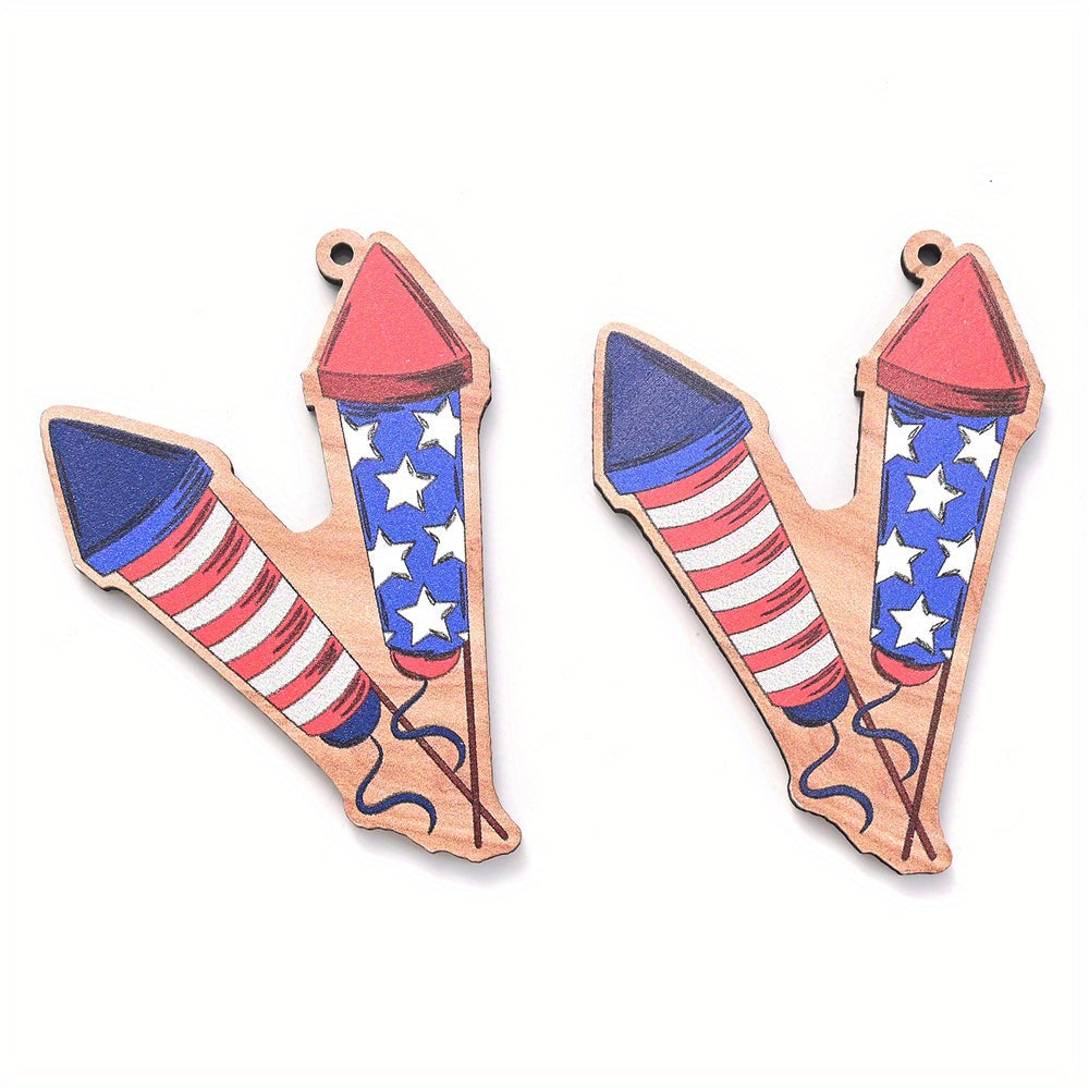 July 4th Patriotic Wooden Chain Charms