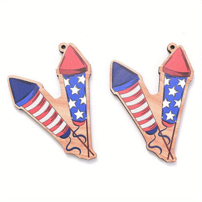 July 4th Patriotic Wooden Chain Charms