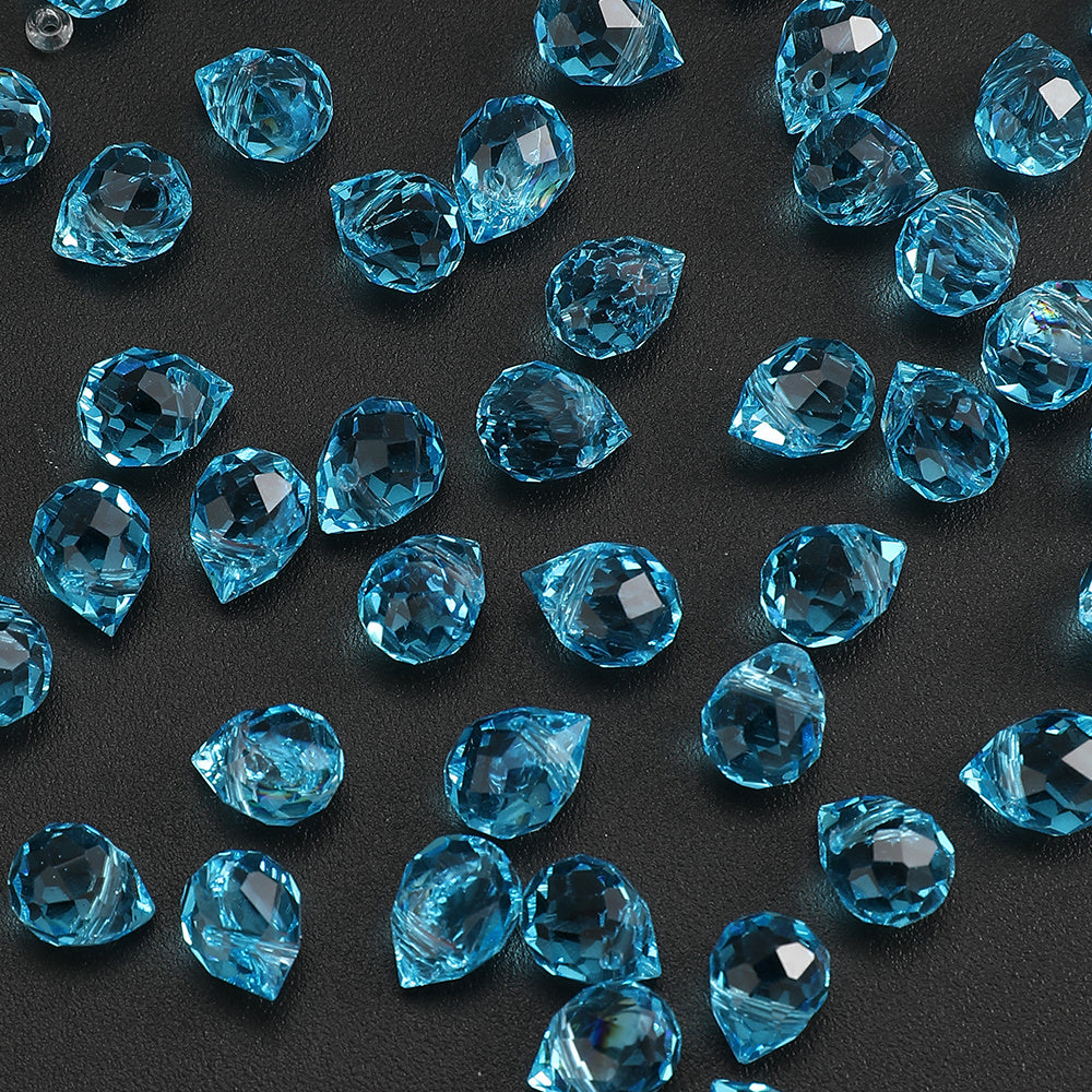 8x10 mm Glitter Strawberry Faceted Glass Beads