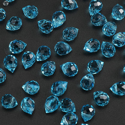 8x10 mm Glitter Strawberry Faceted Glass Beads