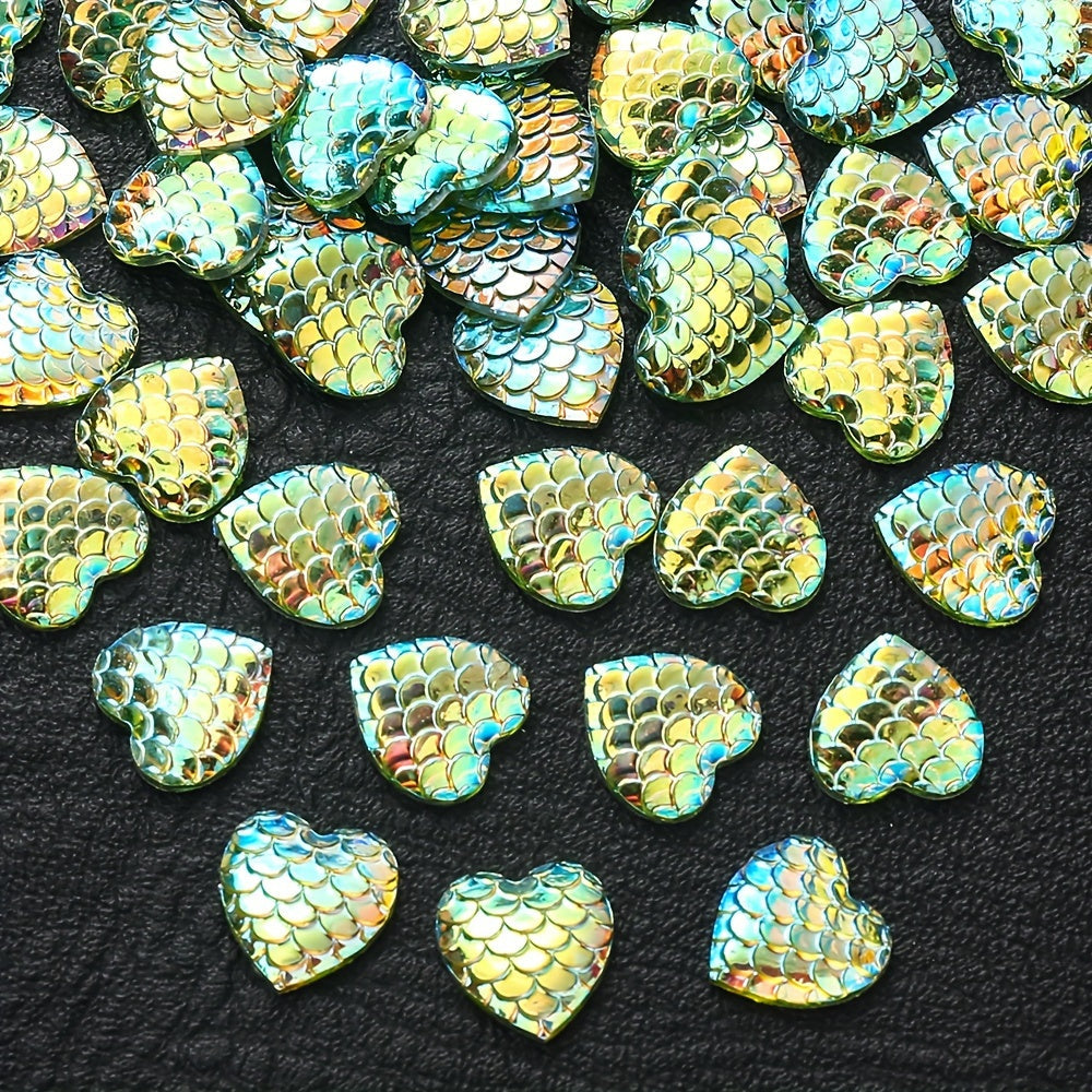 30PCS 12mm Heart-Shaped Serpentine Resin Bead Set