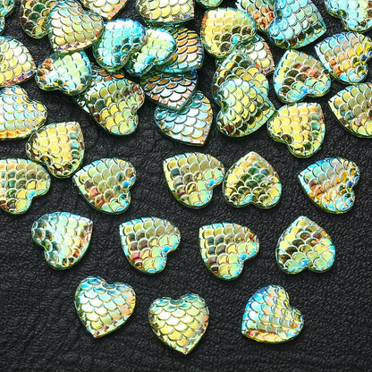 30PCS 12mm Heart-Shaped Serpentine Resin Bead Set