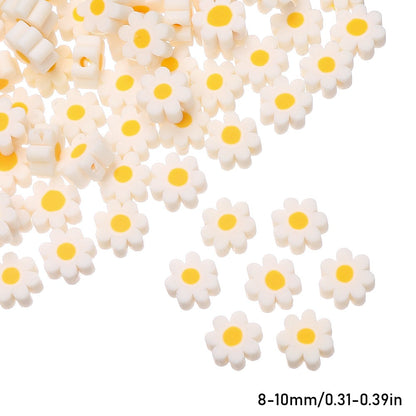 Pottery Daisy Flower Beads