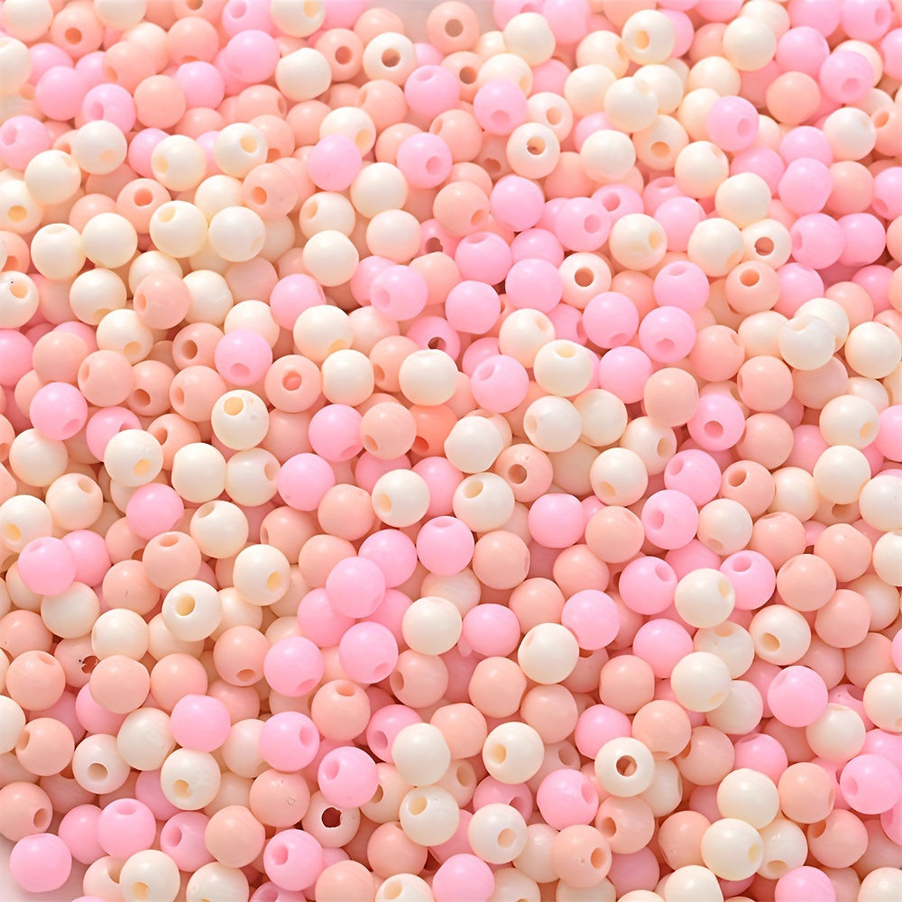 100PCS 4mm Solid Color Round Acrylic Bead Set