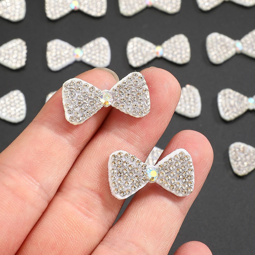 White Shiny Bow Patches