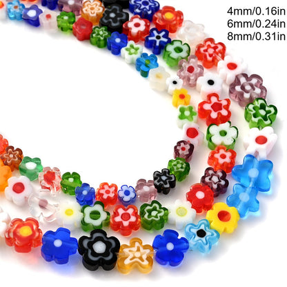 Daisy Lampwork Flower Beads
