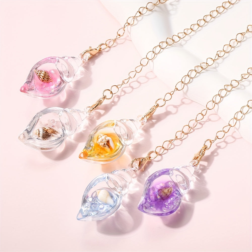 1PC Luminous Resin Conch Pendant