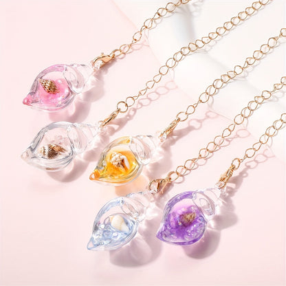 1PC Luminous Resin Conch Pendant