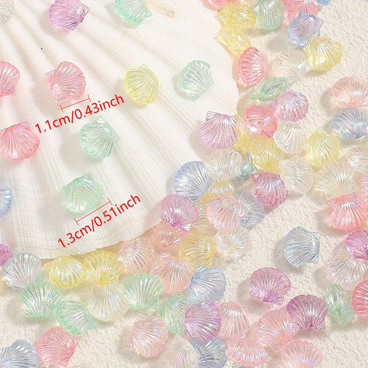 Clear Shell Shape Acrylic Beads