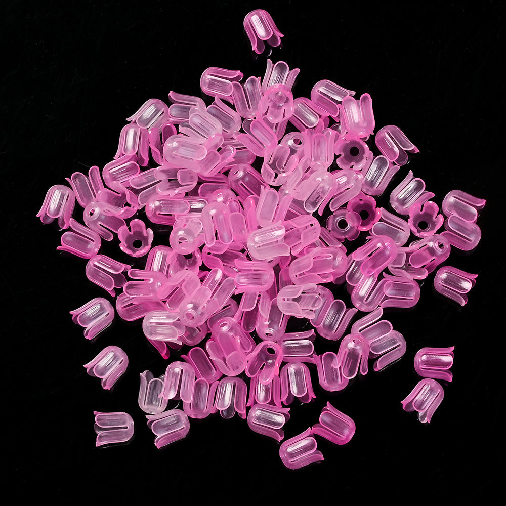 2026 New Arrival 10×11mm Gradient Flower Acrylic Bead Caps